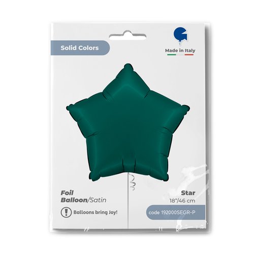 BALON FOLIOWY GWIAZDKA SATIN SZMARAGD 45cm - obrazek 2
