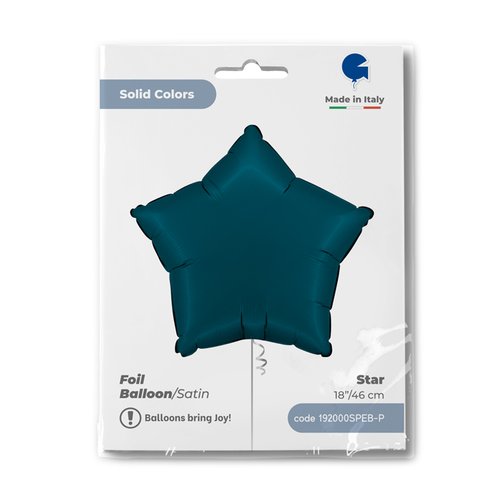 BALON FOLIOWY GWIAZDKA SATIN MORSKI 45cm - obrazek 2