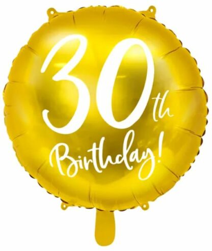 BALON FOLIOWY KOŁO 30th Birthday ZŁOTY 45cm
