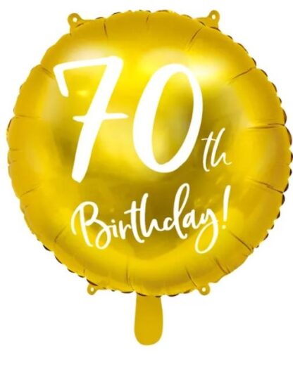 BALON FOLIOWY KOŁO 70th Birthday ZŁOTY 45cm