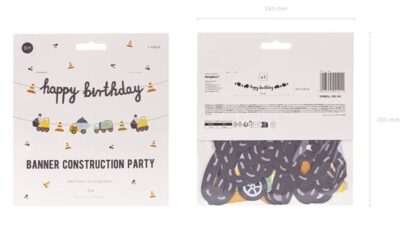 BANER HAPPY BIRTHDAY POJAZDY BUDOWA 2m PD - obrazek 4