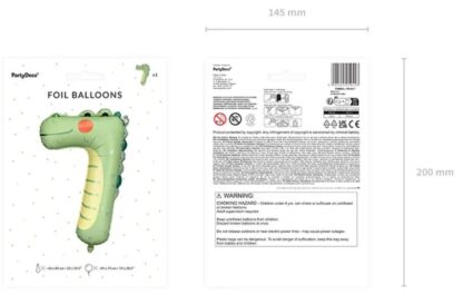 BALON FOLIOWY CYFRA 7 KROKODYL - obrazek 3