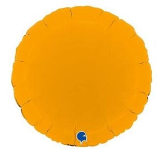 BALON FOLIOWY KOŁO SATIN MUSZTARDOWY 45cm