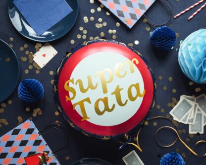 BALON FOLIOWY SUPER TATA KOŁO 45cm - obrazek 2