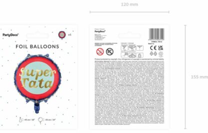 BALON FOLIOWY SUPER TATA KOŁO 45cm - obrazek 3