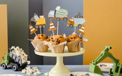 TOPPERY DO MUFFINEK POJAZDY BUDOWA 6szt PD - obrazek 2