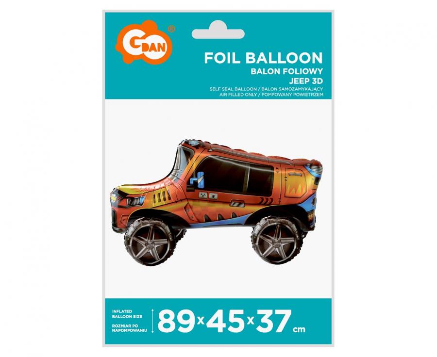 BALON FOLIOWY JEEP 3D 90x45cm - obrazek 2