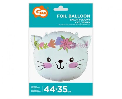 BALON FOLIOWY KOTEK GŁOWA 44x35cm - obrazek 2