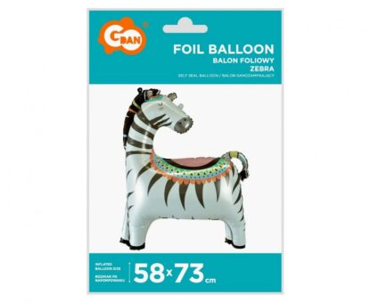 BALON FOLIOWY ZEBRA 58x73cm - obrazek 2