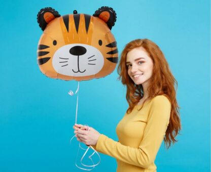 BALON FOLIOWY TYGRYS GŁOWA 41x36cm - obrazek 2