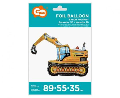 BALON FOLIOWY KOPARKA 3D 90x50cm - obrazek 2