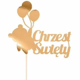TOPPER CHRZEST ŚWIĘTY MIŚ BALONY