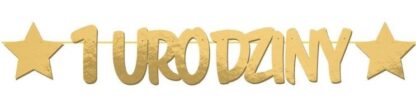 BANER 1 URODZINY ZŁOTY 48x12cm