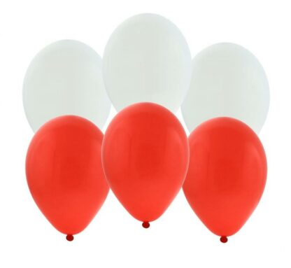 BALONY BIAŁE CZERWONE PZPN 10szt