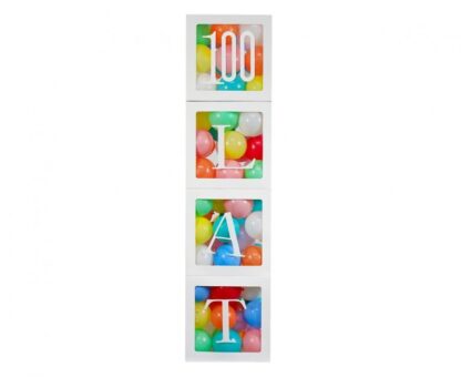 ZESTAW PUDEŁEK NA BALONY 100lat 30cm 4szt - obrazek 3