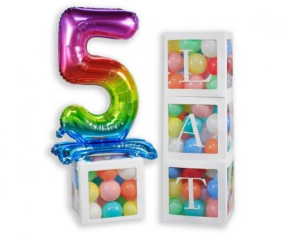 ZESTAW PUDEŁEK NA BALONY 100lat 30cm 4szt - obrazek 4
