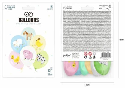 BALONY FARMA PASTEL 6szt - obrazek 2