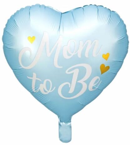 BALON FOLIOWY MOM TO BE NIEBIESKI 35cm