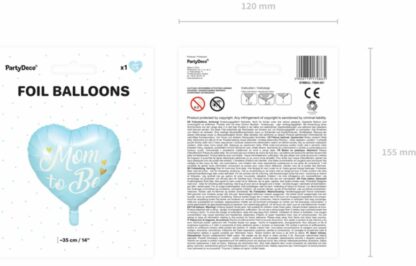 BALON FOLIOWY MOM TO BE NIEBIESKI 35cm - obrazek 4