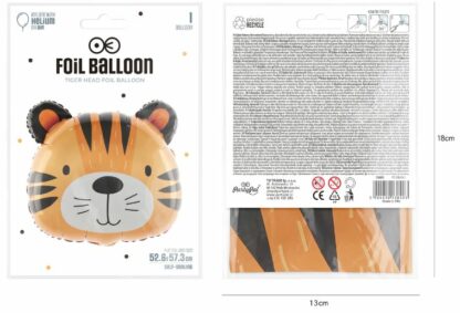 BALON FOLIOWY TYGRYS GŁOWA 52x57cm PP - obrazek 4