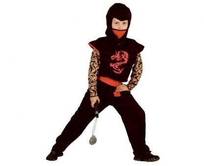 STRÓJ NINJA CZERWONY SMOK 120/130cm