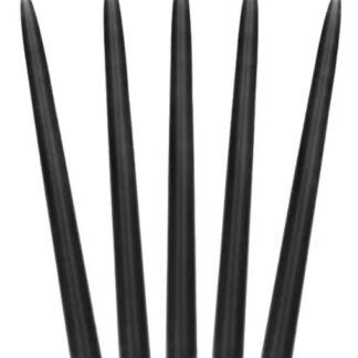ŚWIECA STOŻKOWA CZARNA 24cm 10szt