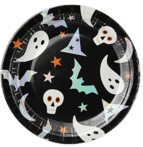 TALERZYKI HALLOWEEN CZARNE 17cm 6szt