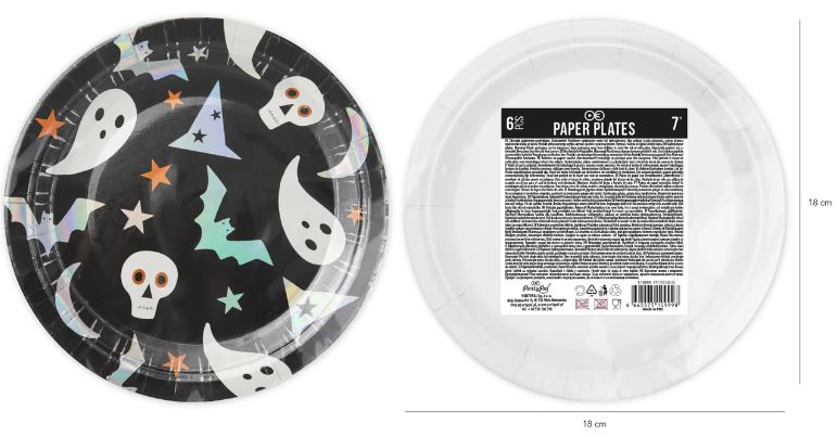 TALERZYKI HALLOWEEN CZARNE 17cm 6szt - obrazek 4