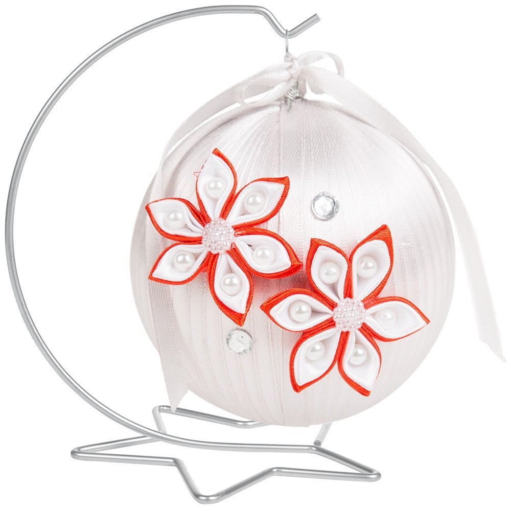 STOJAK DO BOMBKI GWIAZDKA SREBRNY 12cm - obrazek 2