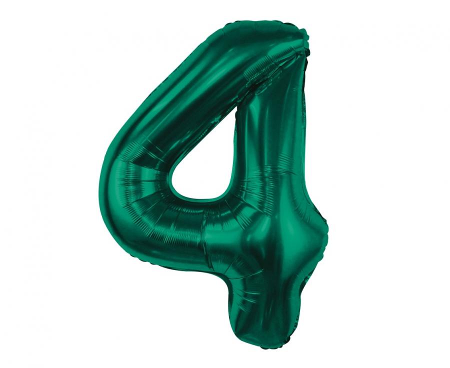 BALON CYFRA 4 85cm BUTELKOWA ZIELEŃ