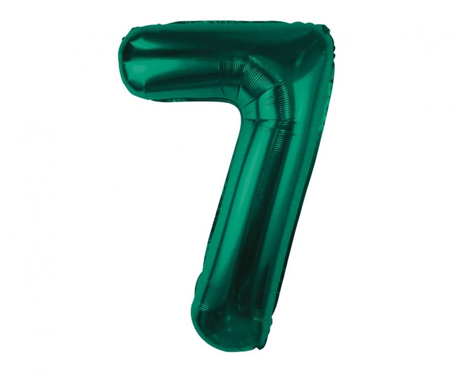 BALON CYFRA 7 85cm BUTELKOWA ZIELEŃ