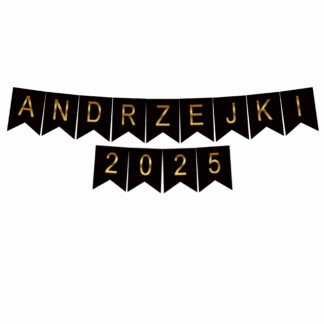 BANER NAPIS ANDRZEJKI 2025 / kolor: CZARNO - ZŁOTY