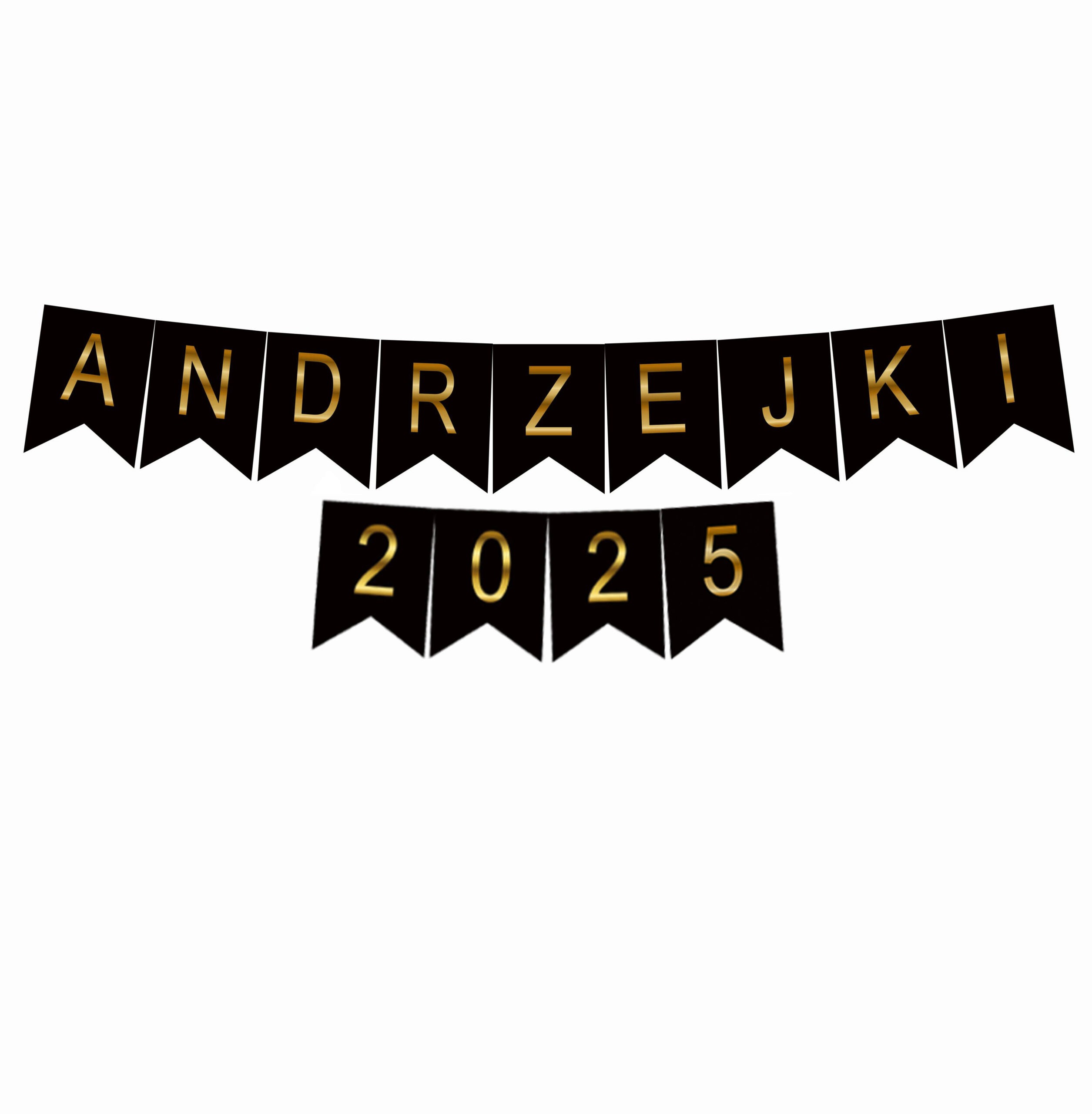 BANER NAPIS ANDRZEJKI 2025 / kolor: CZARNO - ZŁOTY
