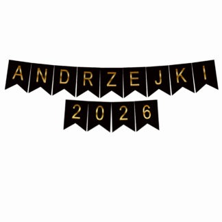 BANER NAPIS ANDRZEJKI 2026 / kolor: CZARNO - ZŁOTY