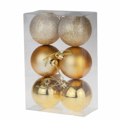 BOMBKI ZŁOTE MIX 6cm 6szt - obrazek 3
