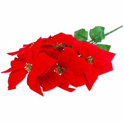 GWIAZDA BETLEJEMSKA CZERWONA BUKIET 5szt 48cm - obrazek 6