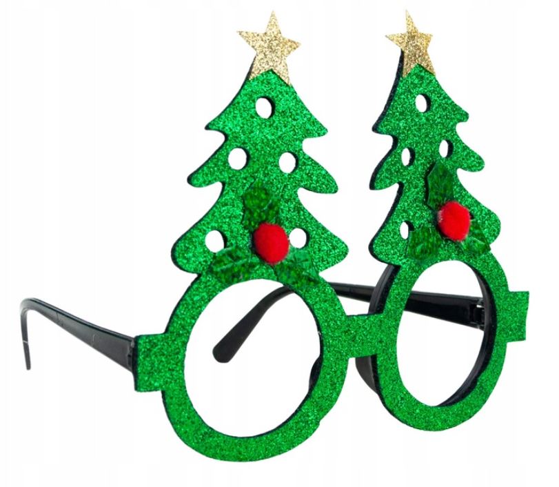OKULARY CHOINKI ZIELONE BROKATOWE - obrazek 2