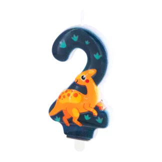 ŚWIECZKA DINOZAURY CYFRA 2