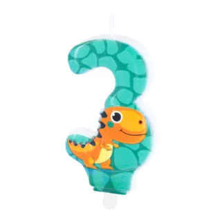 ŚWIECZKA DINOZAURY CYFRA 3