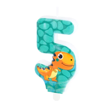 ŚWIECZKA DINOZAURY CYFRA 5