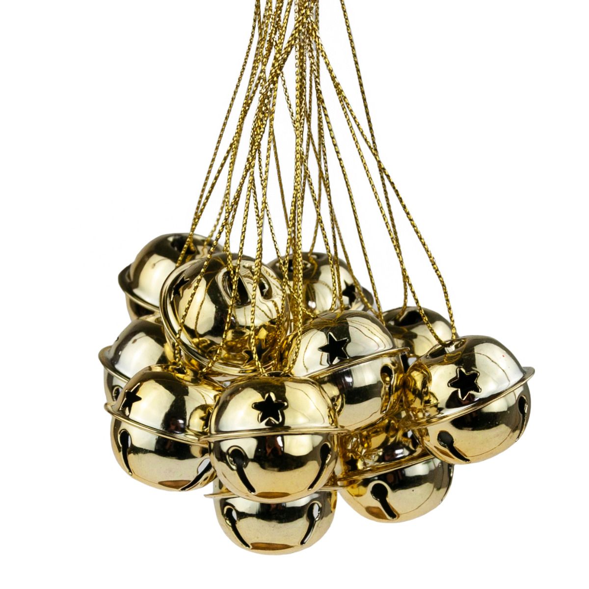 DZWONECZKI METALOWE ZŁOTE 3cm 12szt - obrazek 2