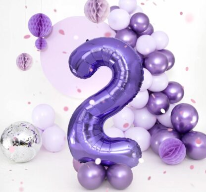 balon CYFRA 2 100cm FIOLETOWY - obrazek 2