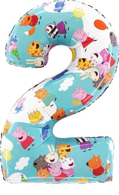 balon CYFRA 2 66cm ŚWINKA PEPPA