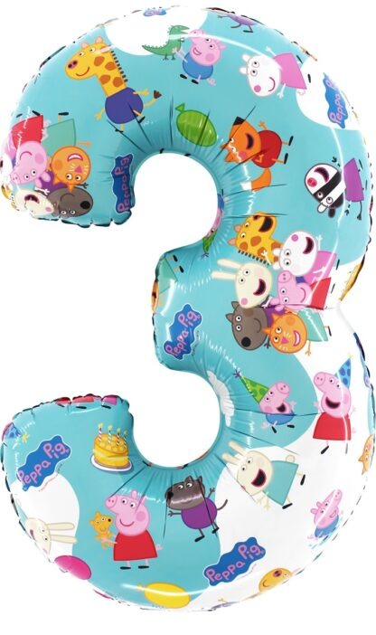 balon CYFRA 3 66cm ŚWINKA PEPPA