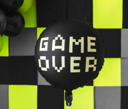 BALON FOLIOWY GAME OVER CZARNY 45cm - obrazek 2