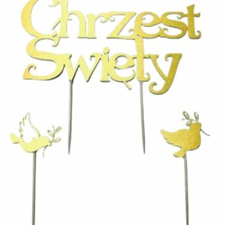 TOPPER PAPIEROWY CHRZEST ŚWIĘTY ZŁOTY
