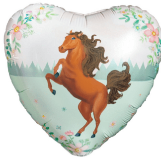 BALON FOLIOWY SERCE Z KONIKIEM 45cm