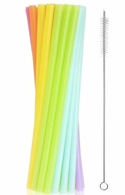 SŁOMKI WIELOKROTEGO UŻYTKU KOLOROWE 9x240mm 17szt