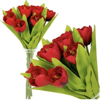 BUKIET TULIPANY CZERWONE 38cm 9szt