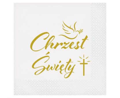 SERWETKI CHRZEST ŚWIĘTY GOŁĄBEK KRZYŻ 20szt